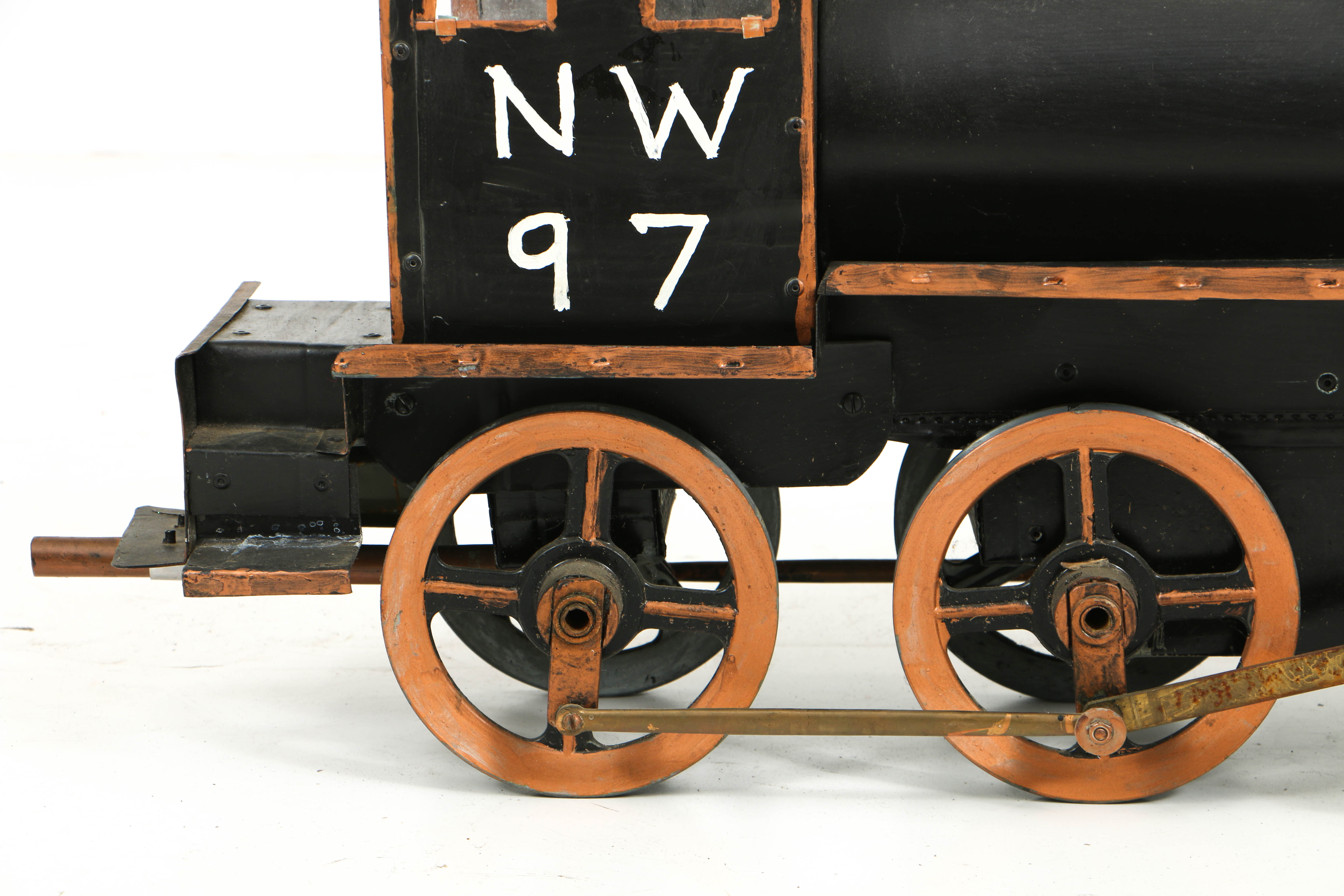 Vintage Hand-Built Live Steam Locomotive Model of Large Scale with Track