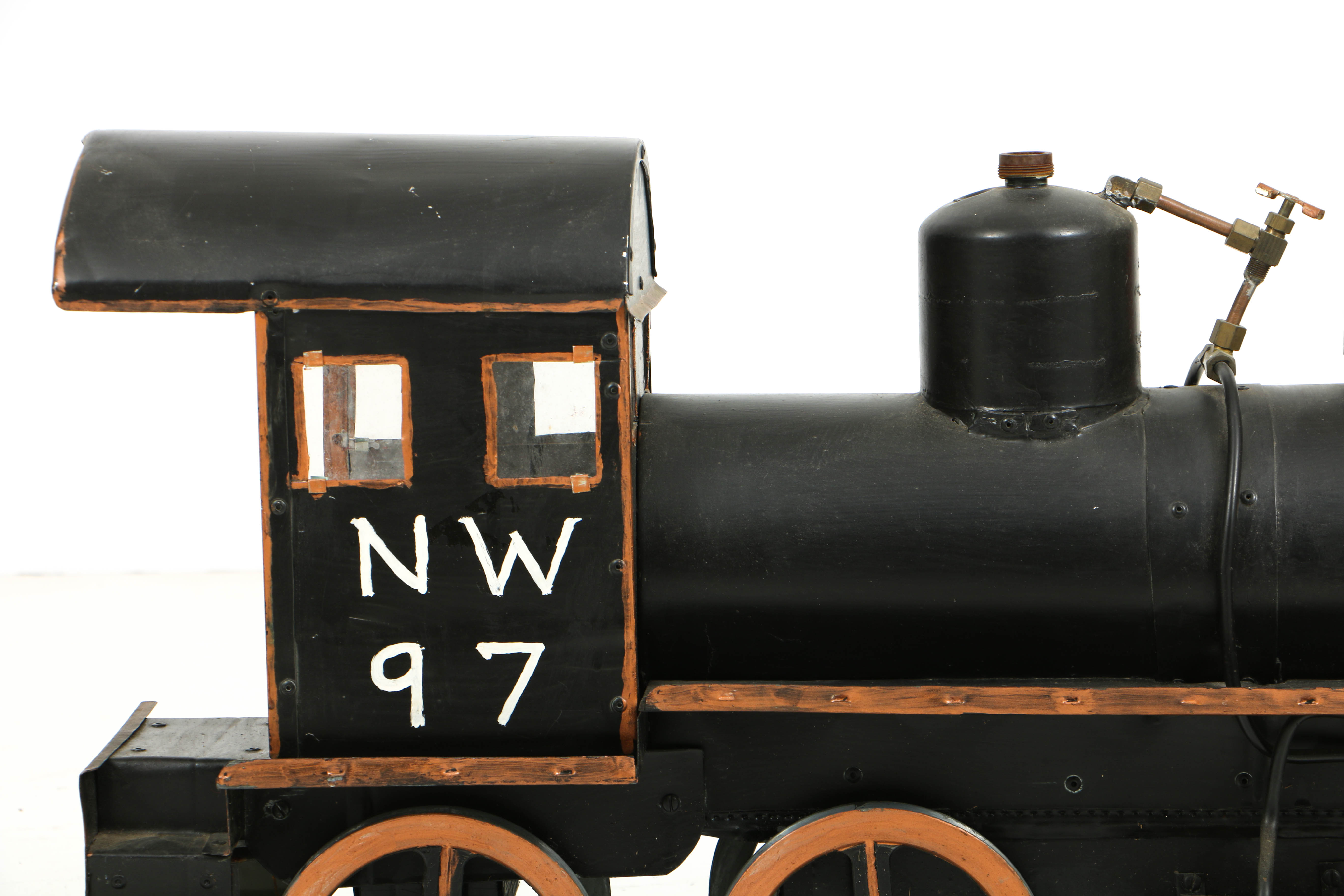 Vintage Hand-Built Live Steam Locomotive Model of Large Scale with Track