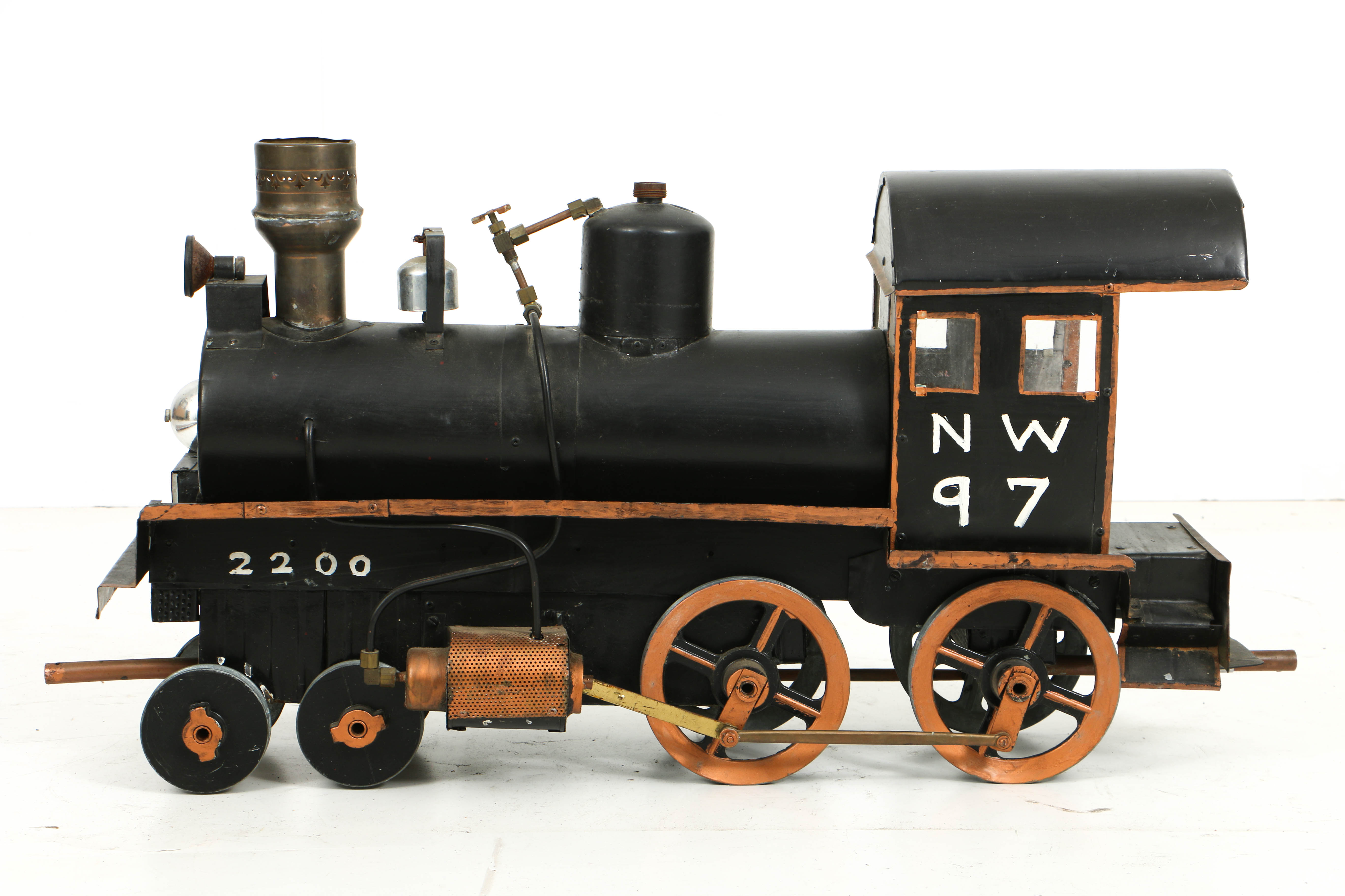 Vintage Hand-Built Live Steam Locomotive Model of Large Scale with Track