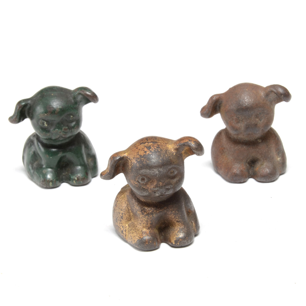 Vintage Griswold Hubley Style Puppy Papeweights