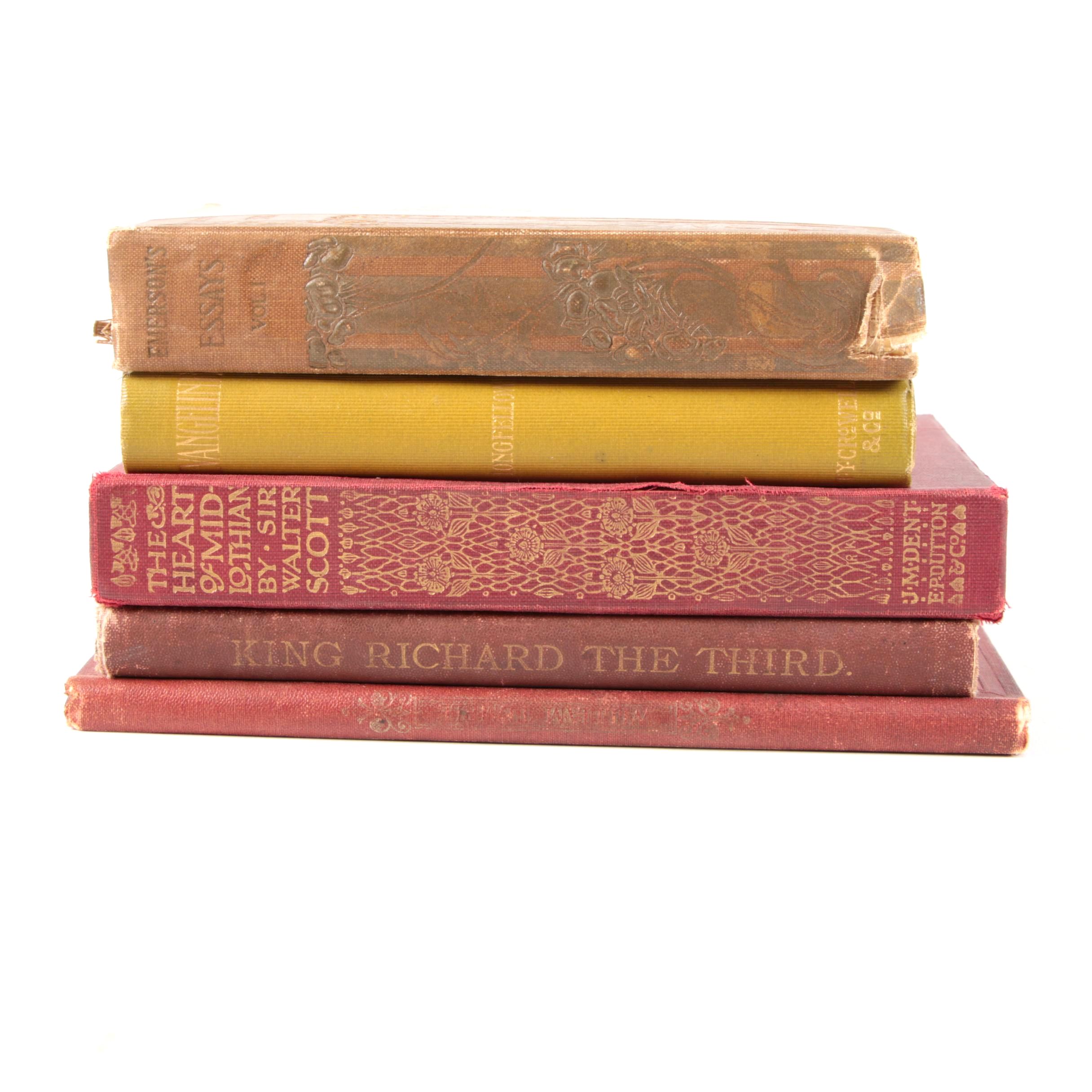 Antique Books Including 1911 Everyman's Library "The Heart of Mid-Lothian"