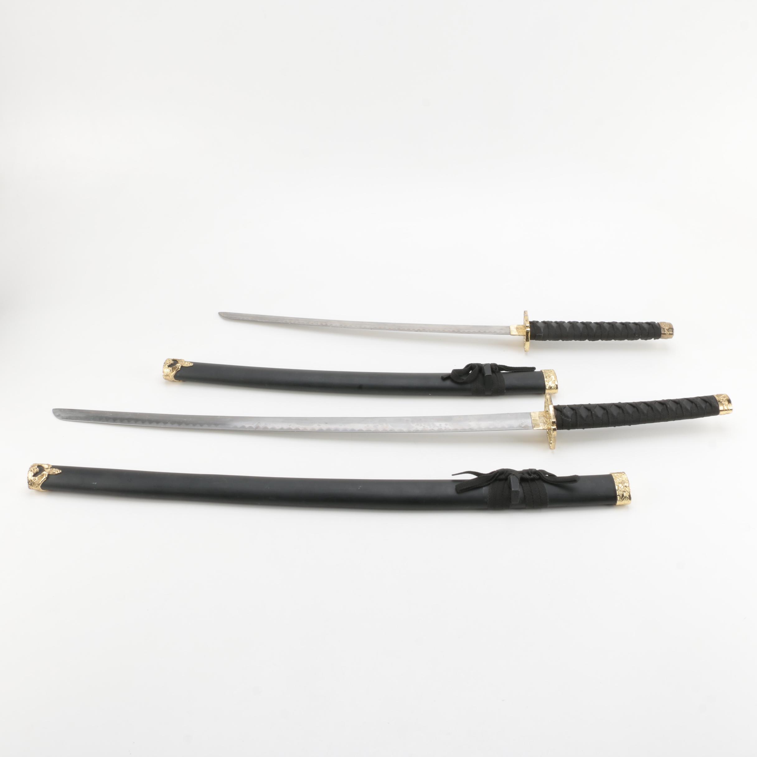 Daishō Swords on Black Wooden Stand