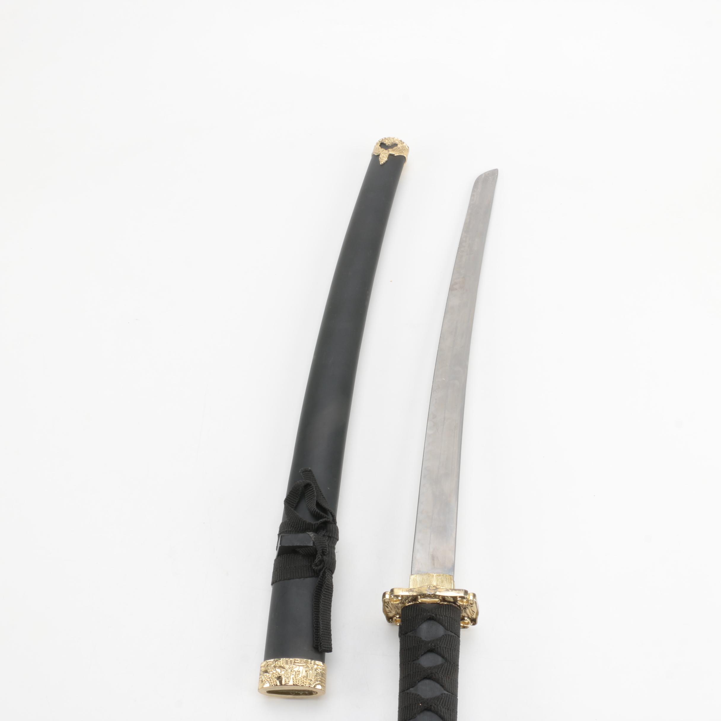 Daishō Swords on Black Wooden Stand
