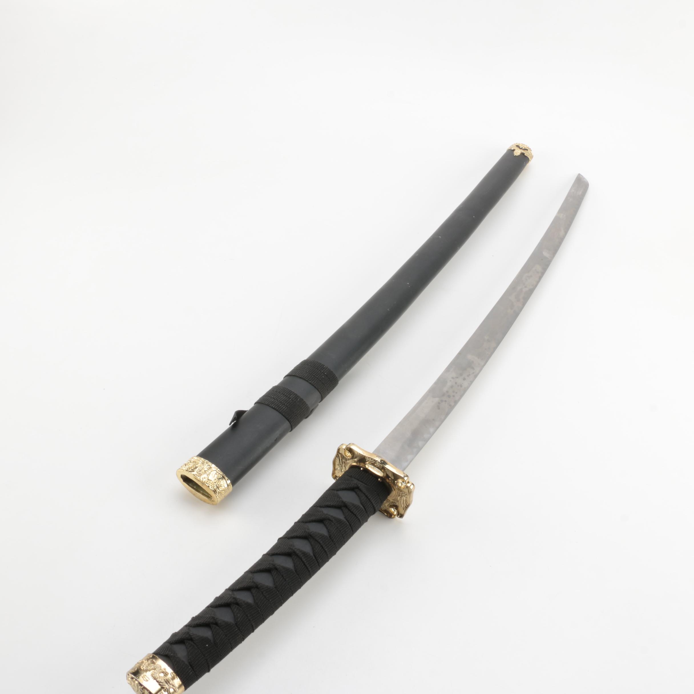 Daishō Swords on Black Wooden Stand