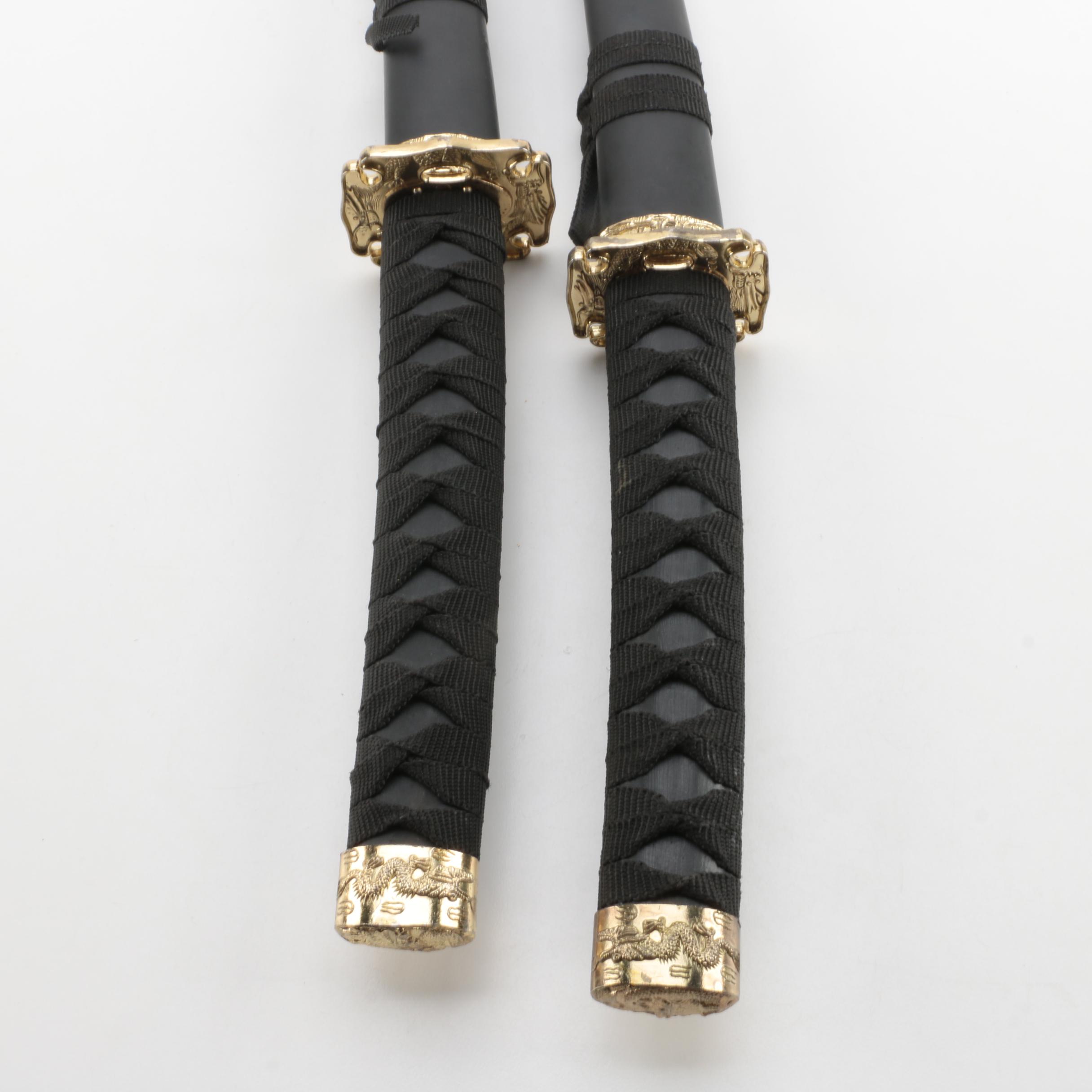 Daishō Swords on Black Wooden Stand