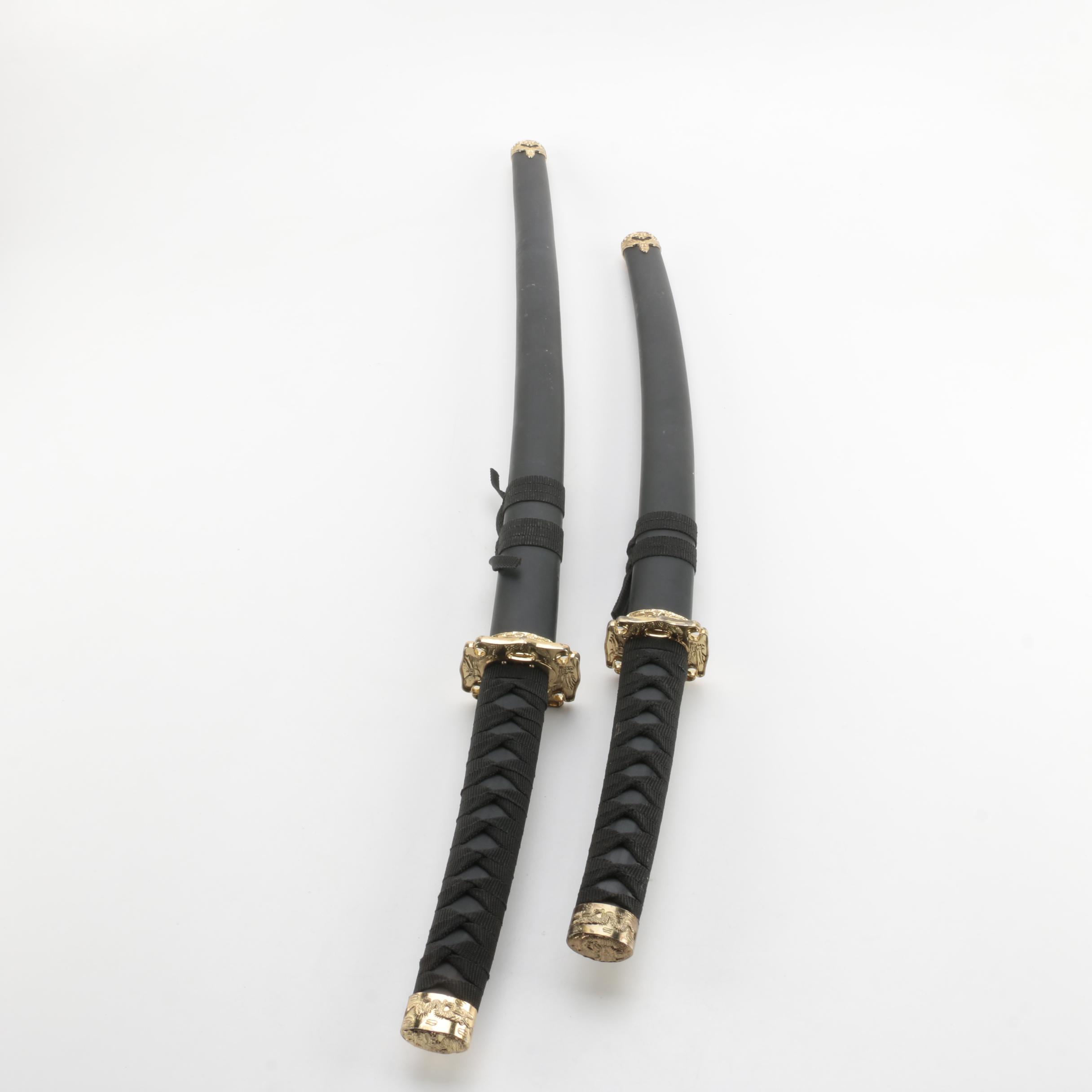 Daishō Swords on Black Wooden Stand