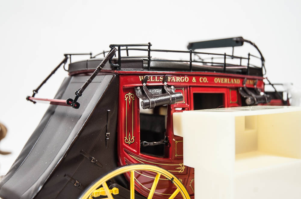 Wells Fargo Die Cast Stagecoach Model with Four Horse Team by The Franklin Mint