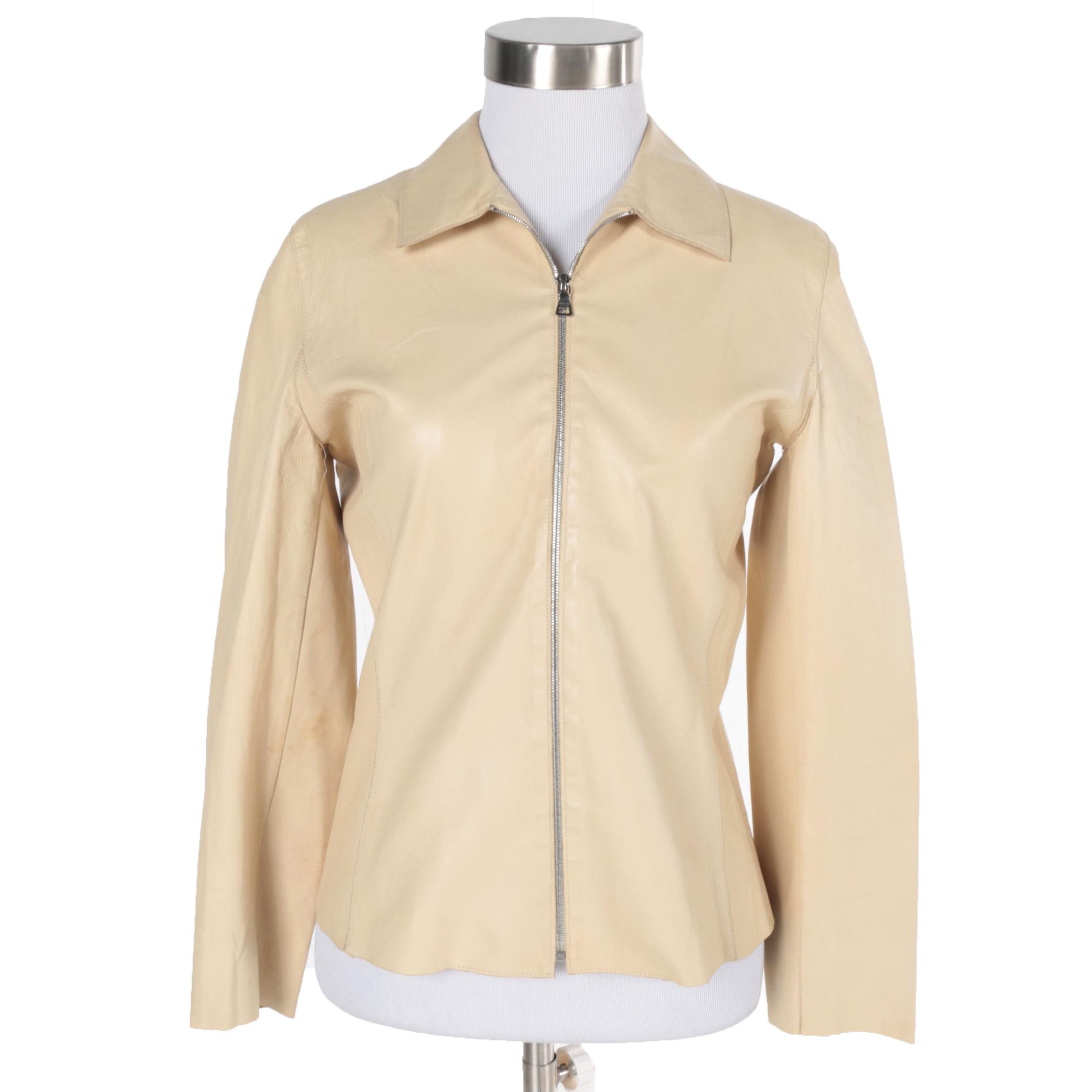 Women's Prada Beige Leather Jacket