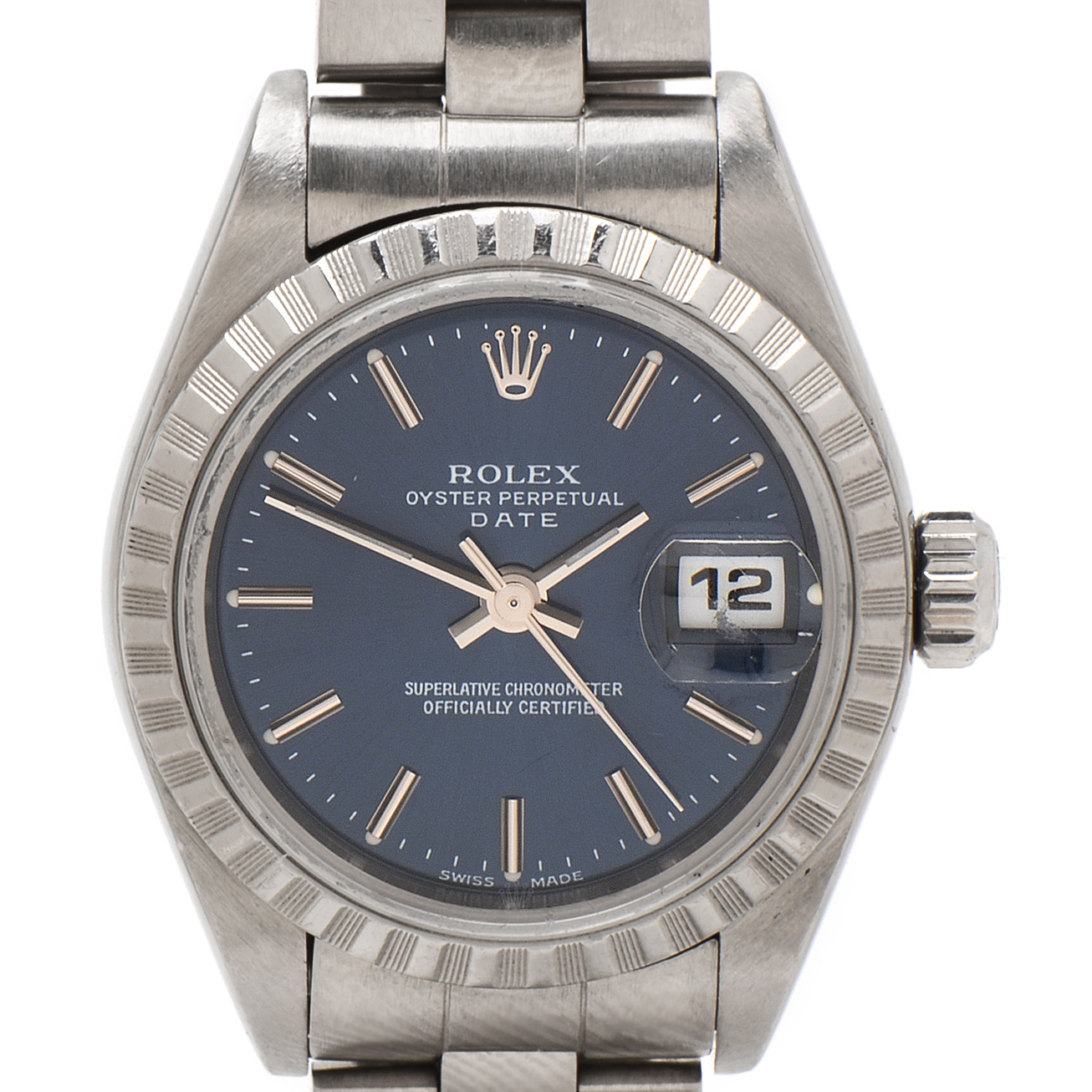 Rolex Oyster Perpetual Date Blue Dial Stainless Steel 26MM Automatic Watch