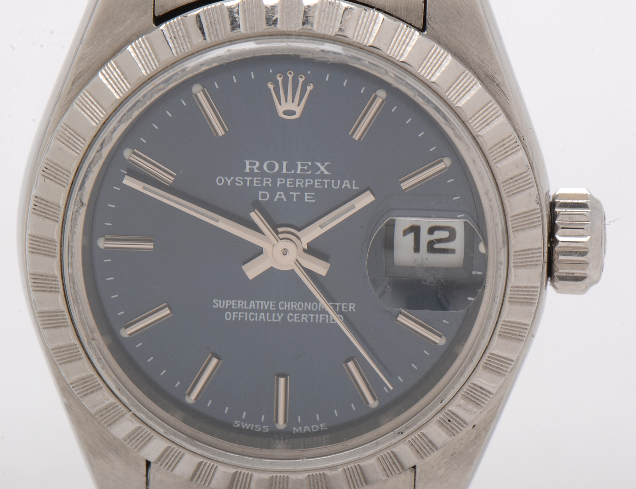 Rolex Oyster Perpetual Date Blue Dial Stainless Steel 26MM Automatic Watch
