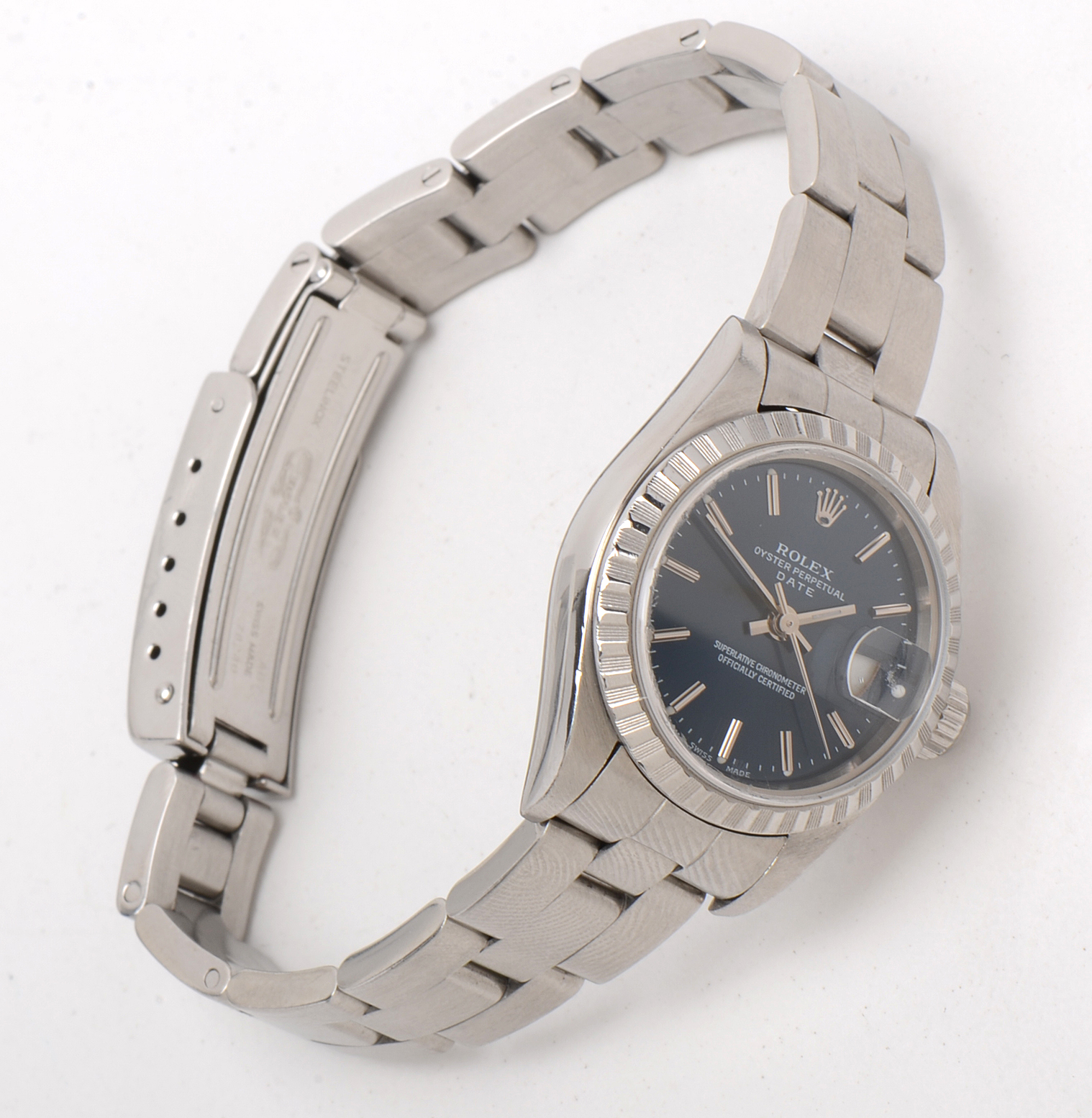 Rolex Oyster Perpetual Date Blue Dial Stainless Steel 26MM Automatic Watch