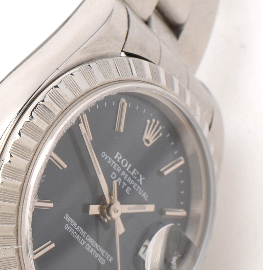 Rolex Oyster Perpetual Date Blue Dial Stainless Steel 26MM Automatic Watch