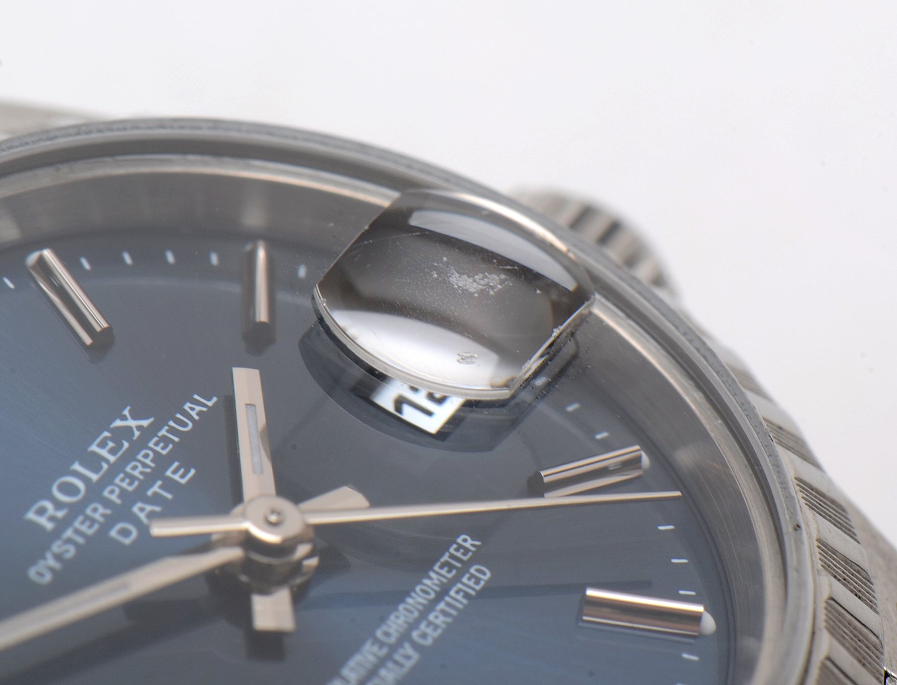 Rolex Oyster Perpetual Date Blue Dial Stainless Steel 26MM Automatic Watch