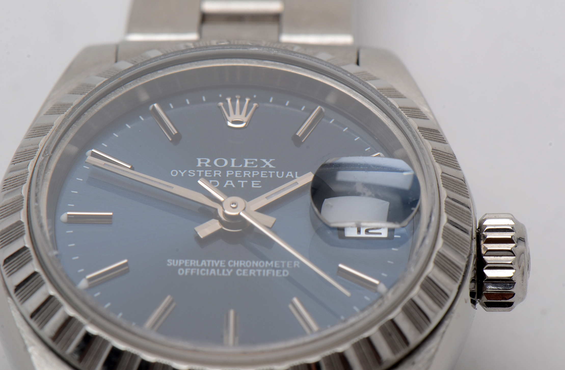 Rolex Oyster Perpetual Date Blue Dial Stainless Steel 26MM Automatic Watch
