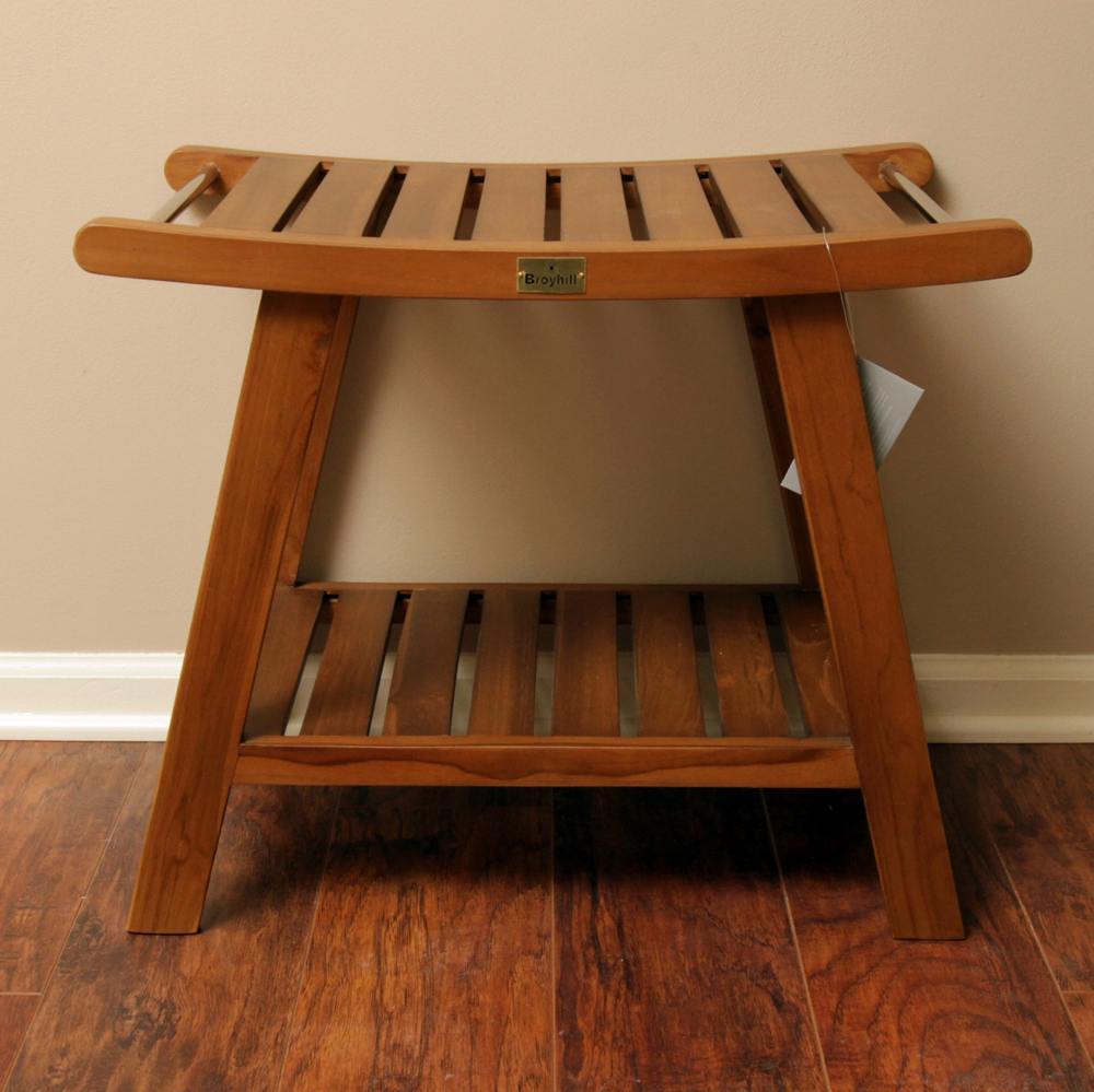 Teak Bench Shower Stool by Broyhill EBTH