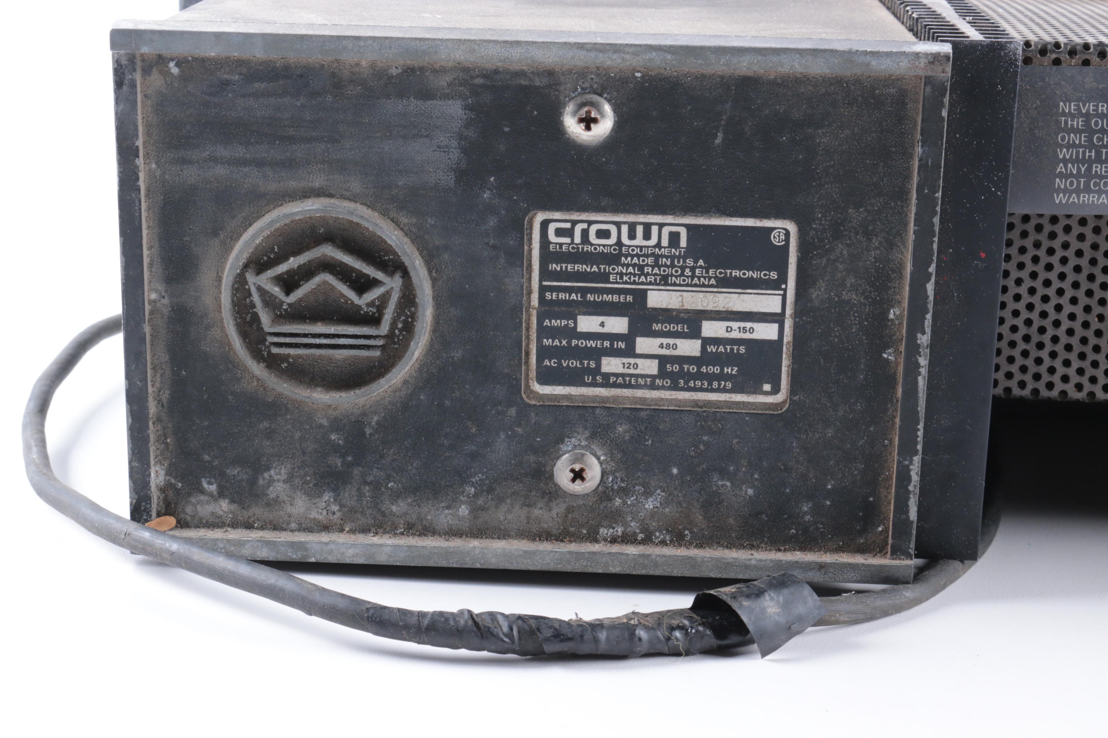 Vintage Crown D-150A Stereo Amplifier