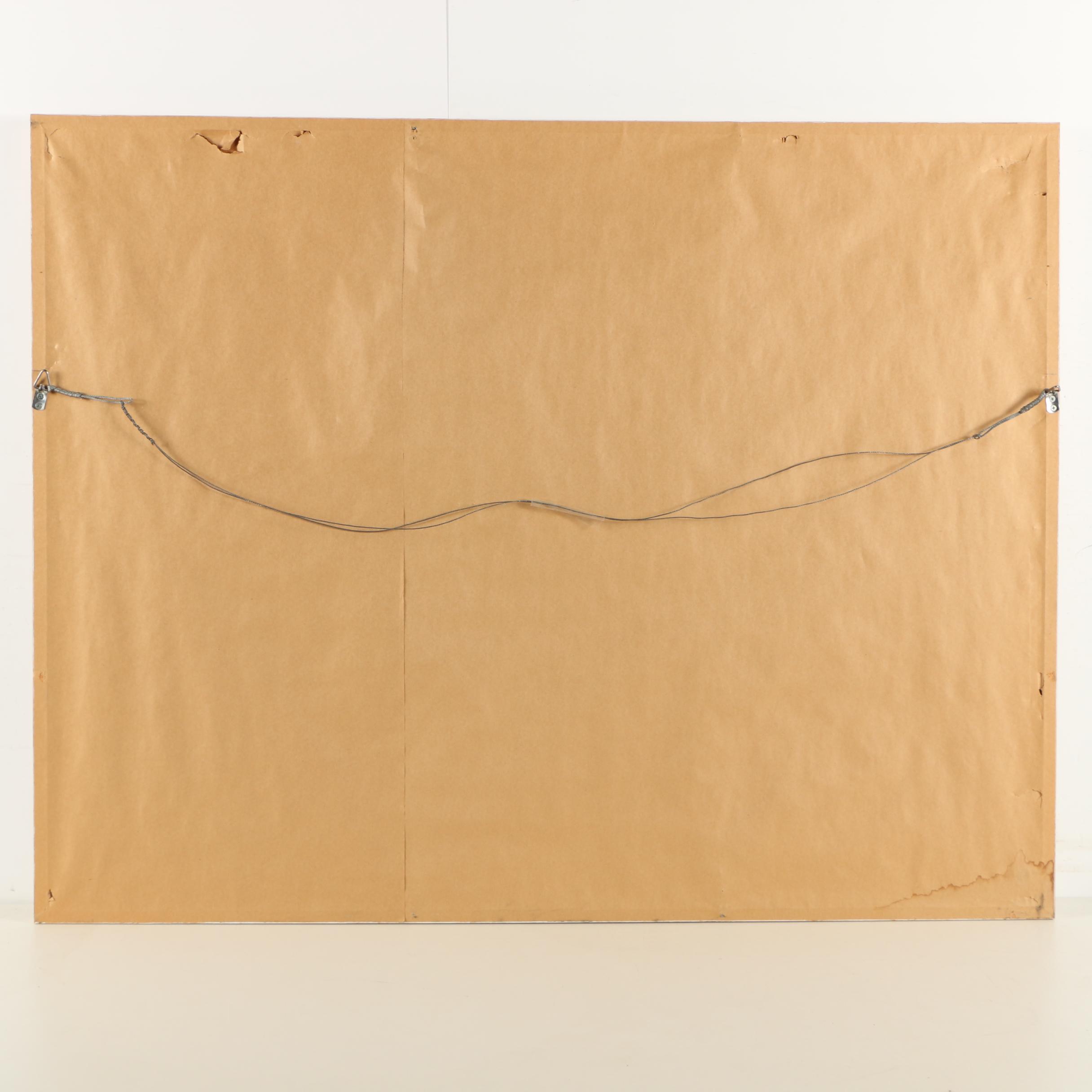 Boraman Gouache Painting on Paper of Abstract Composition