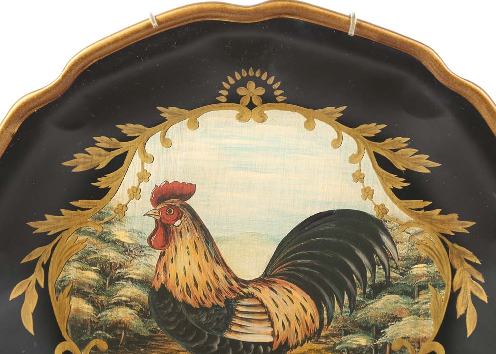 Decorative Painted Rooster Plates