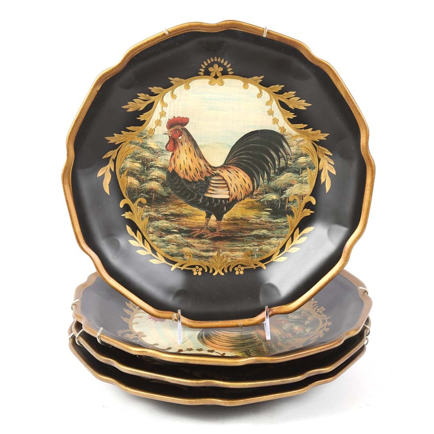Decorative Painted Rooster Plates