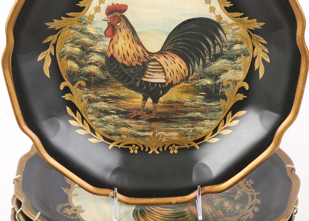 Decorative Painted Rooster Plates