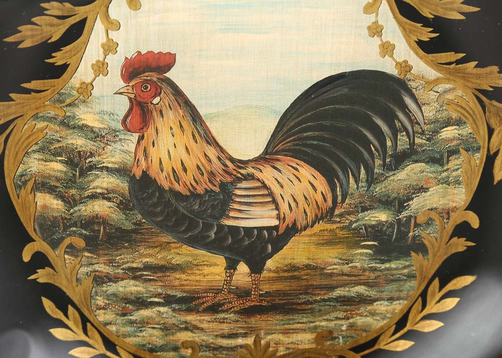 Decorative Painted Rooster Plates