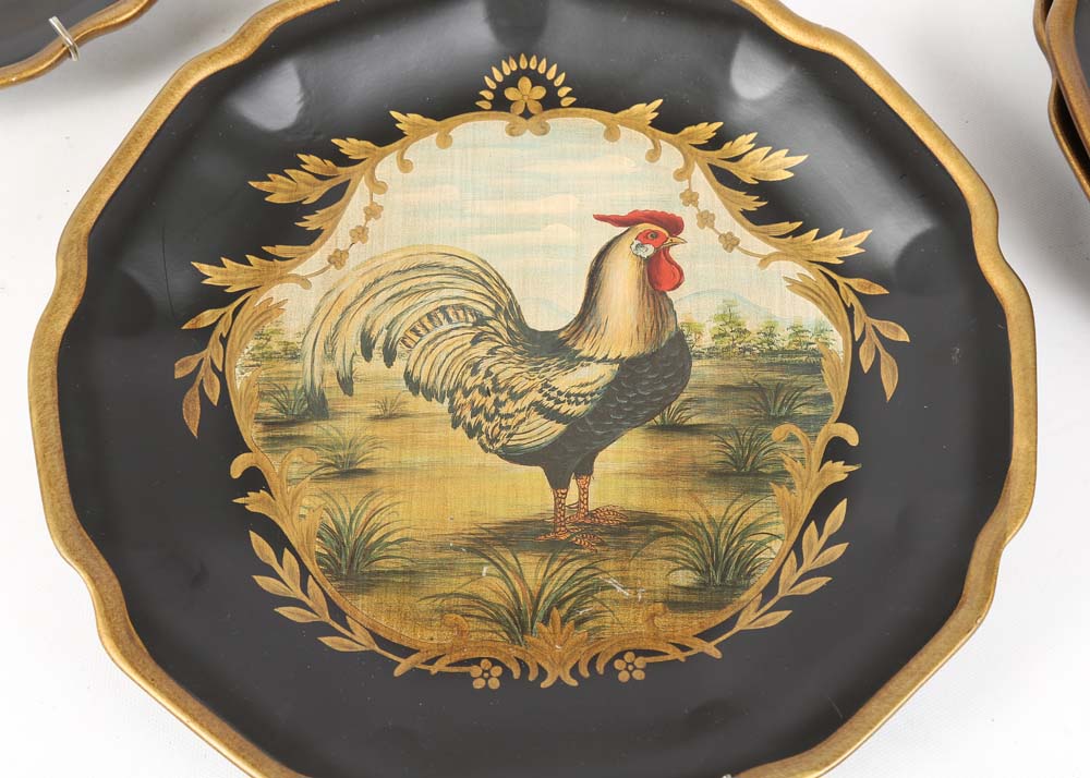 Decorative Painted Rooster Plates
