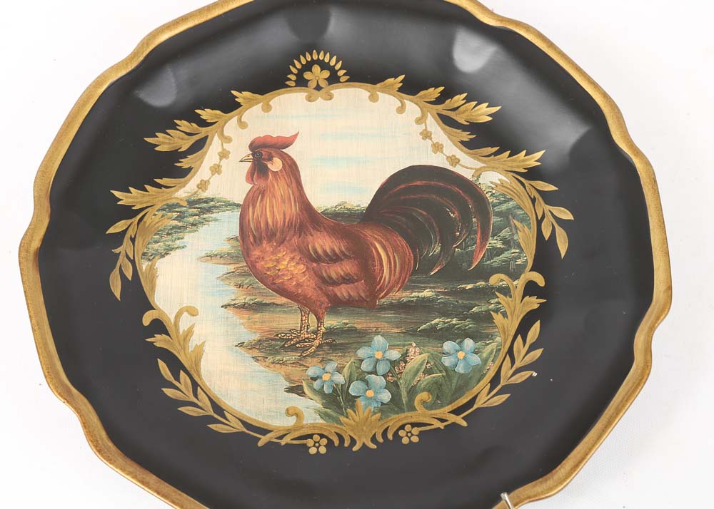 Decorative Painted Rooster Plates