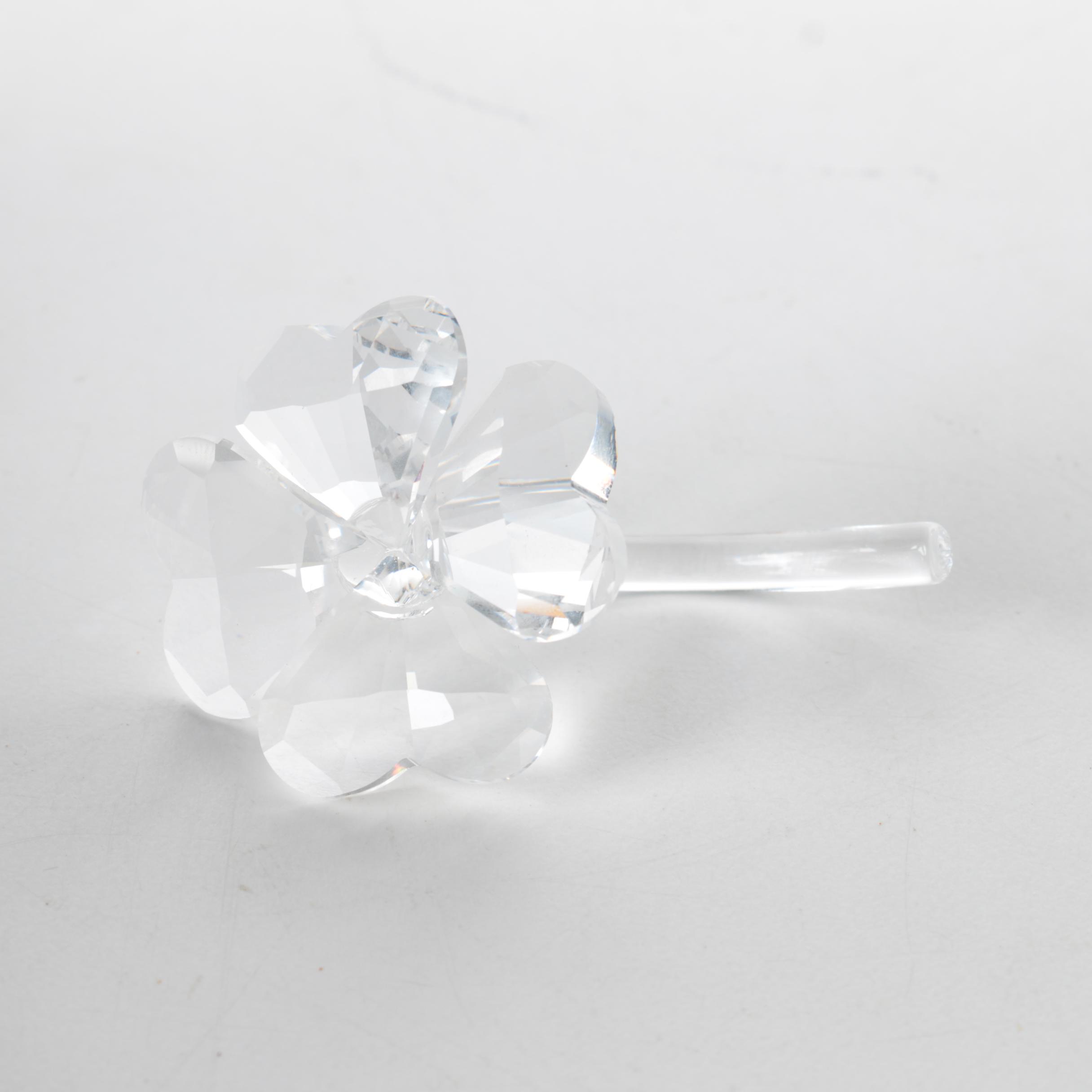 Frabel Glass Dogwood Branch with Frosted Blossoms