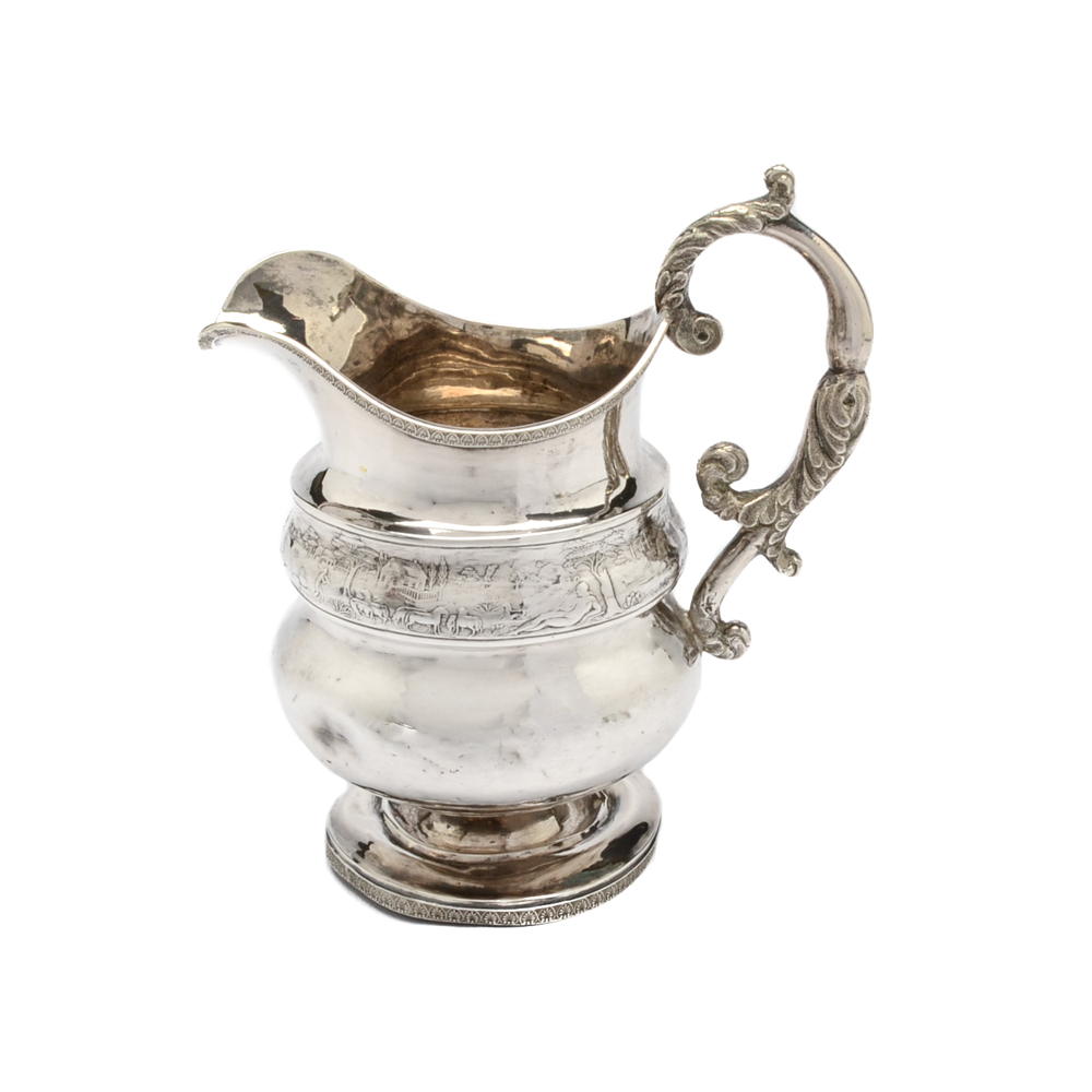 Antique  J.W. Forbes Sterling Silver Pitcher
