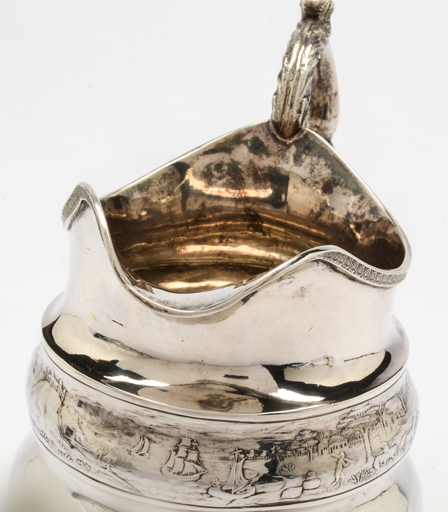 Antique  J.W. Forbes Sterling Silver Pitcher
