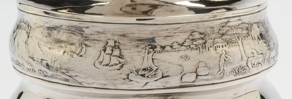 Antique  J.W. Forbes Sterling Silver Pitcher