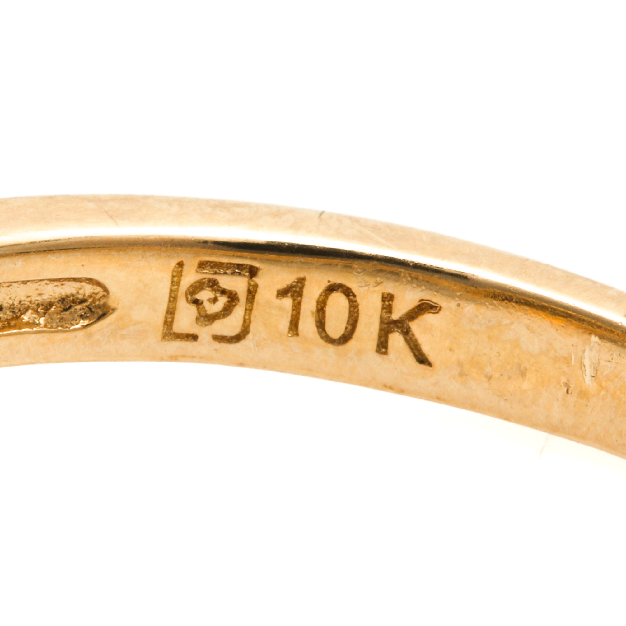 10K Yellow Gold Citrine, White Topaz, and Diamond Ring