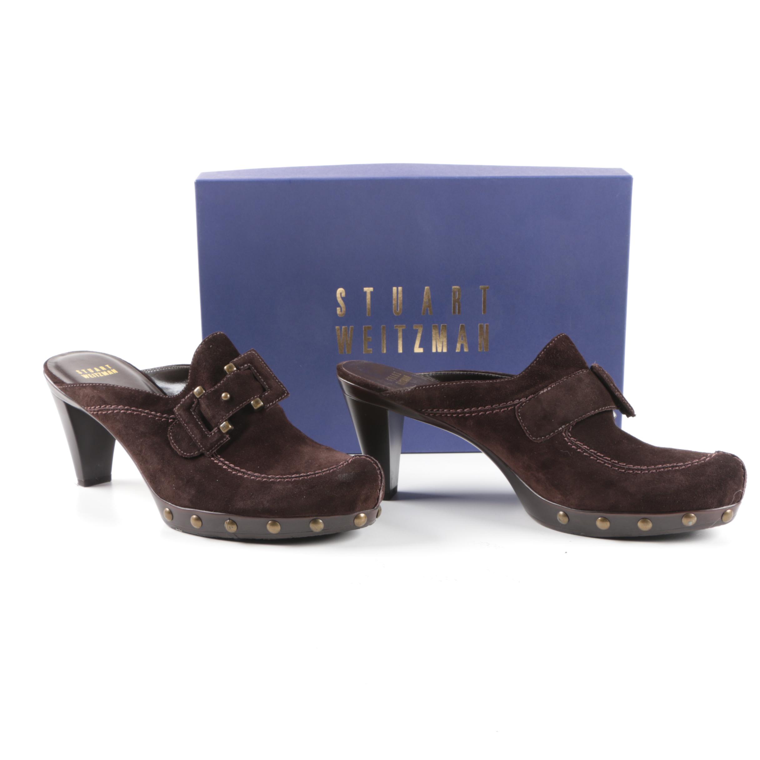 Stuart Weitzman Suede Mules