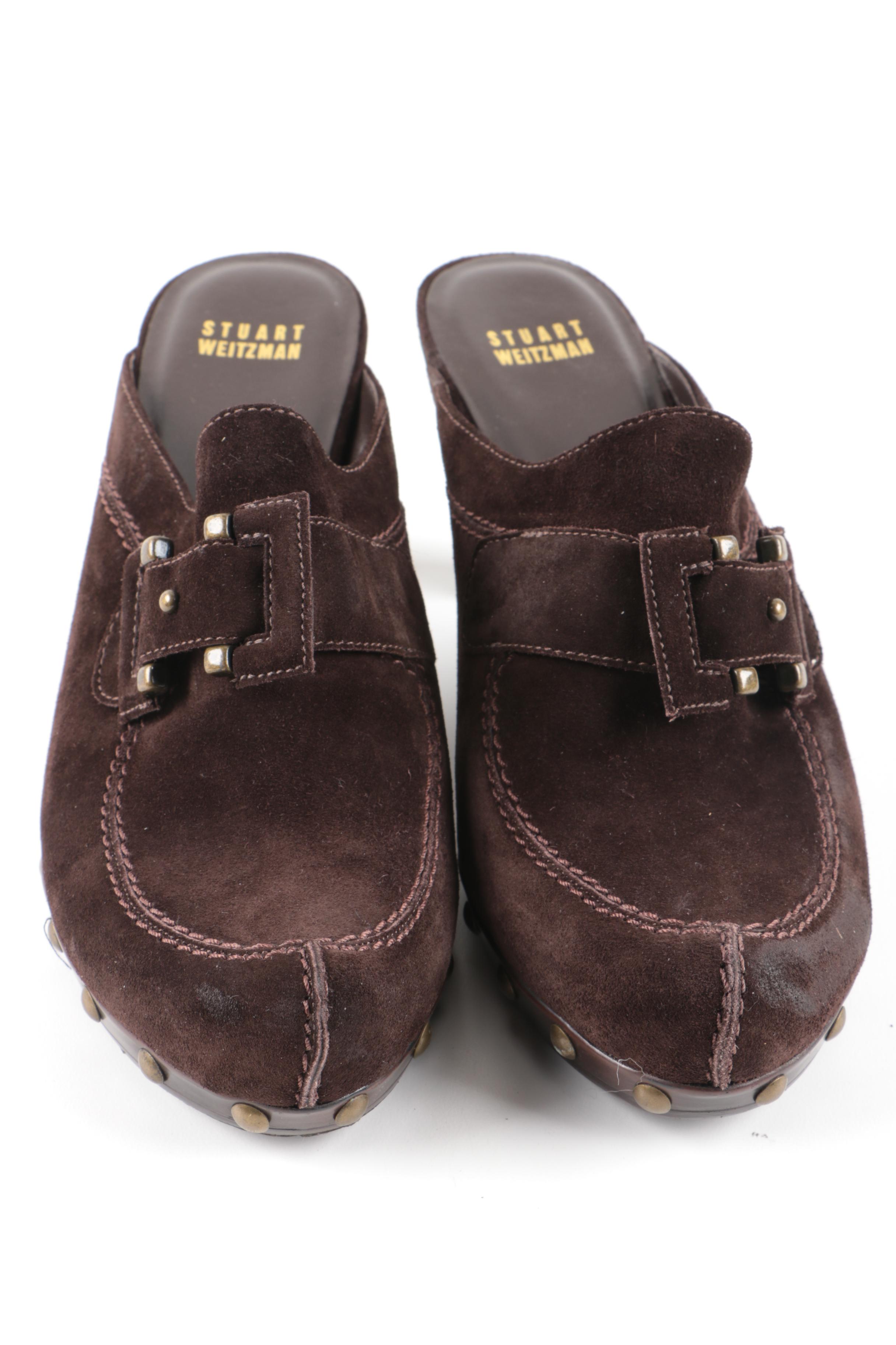 Stuart Weitzman Suede Mules