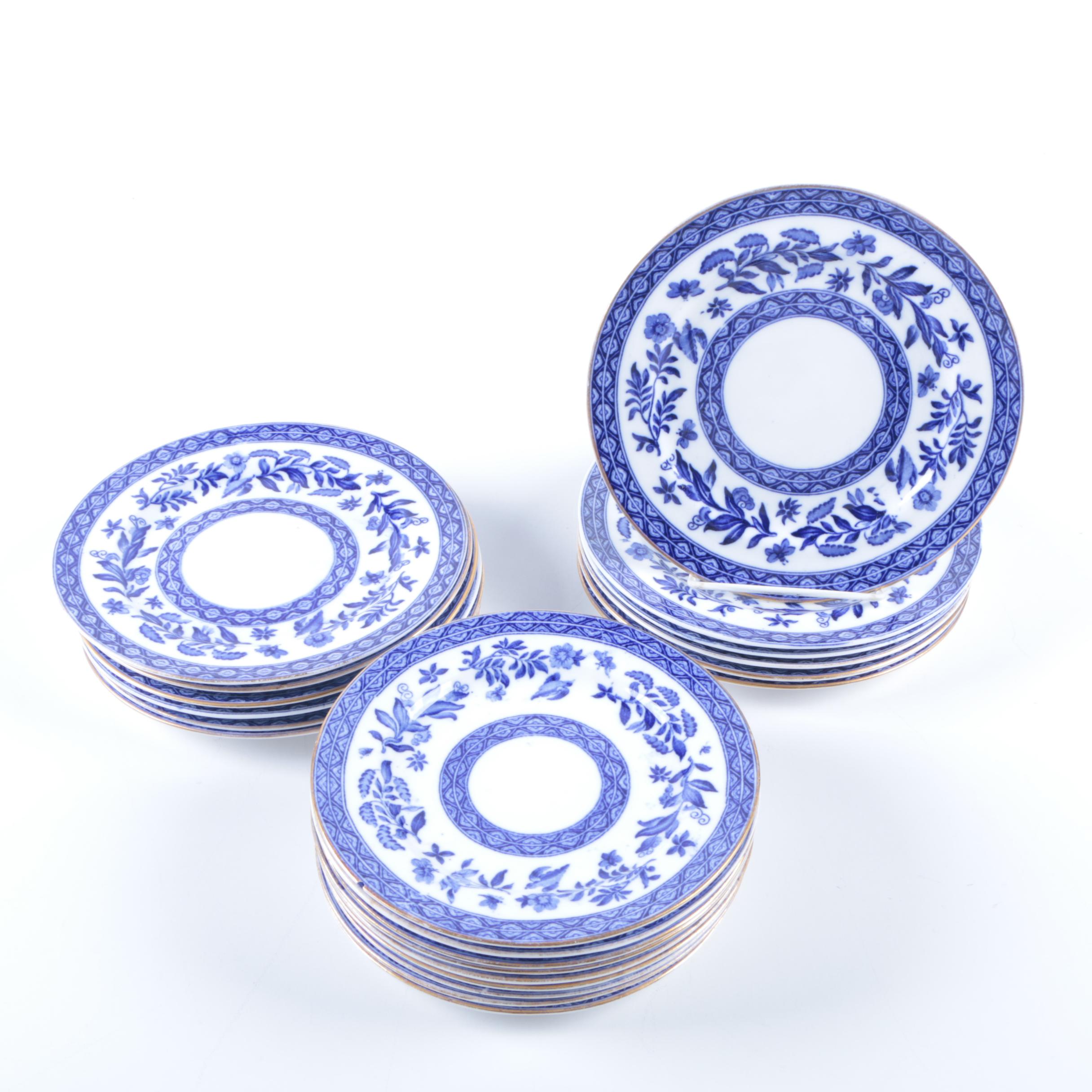 Blue & White Floral Dinner and Salad Plates