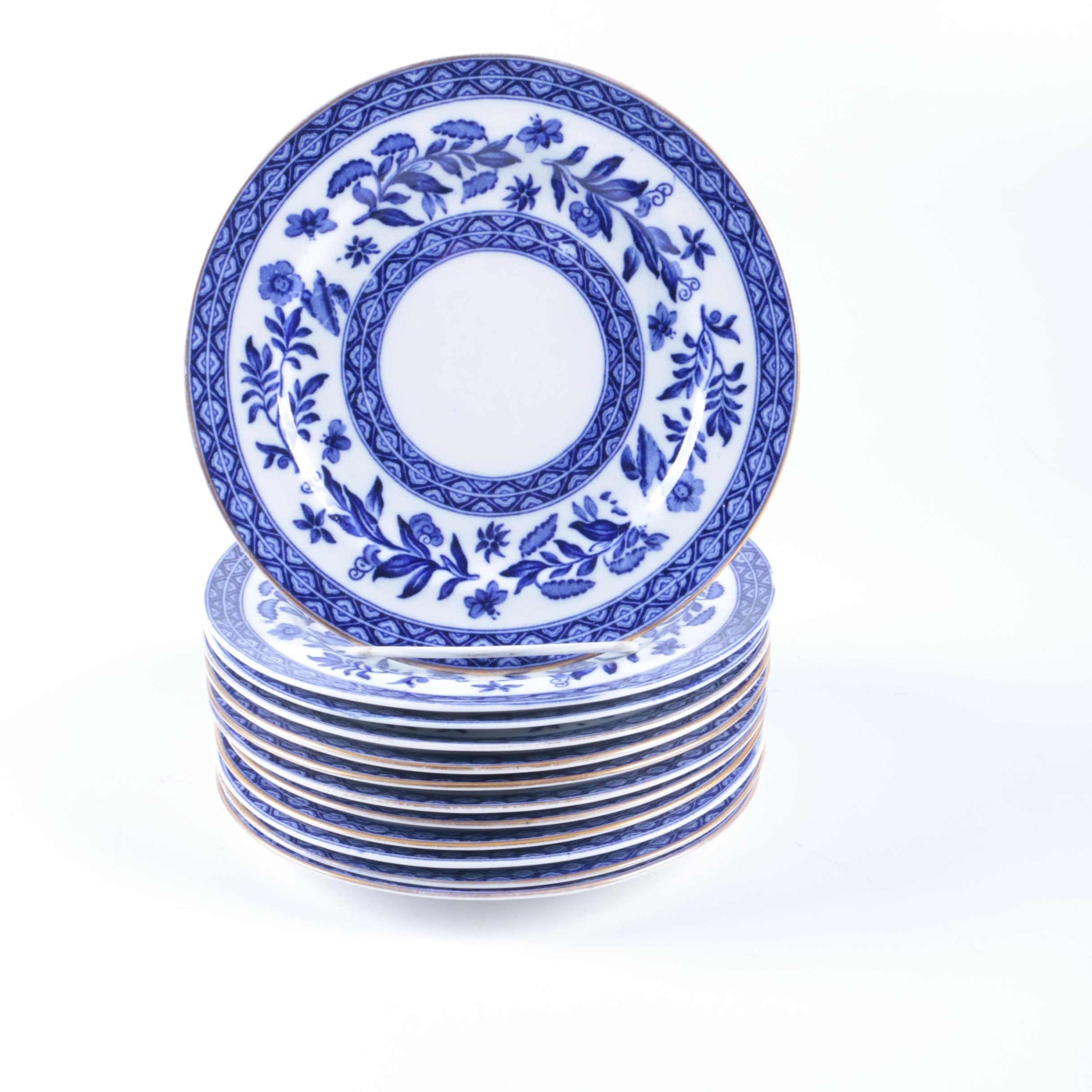 Blue & White Floral Dinner and Salad Plates