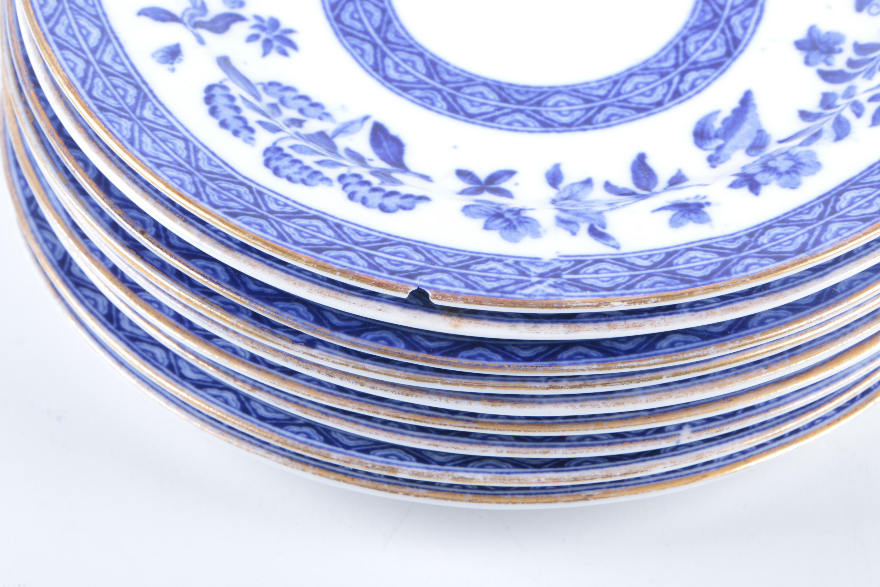 Blue & White Floral Dinner and Salad Plates