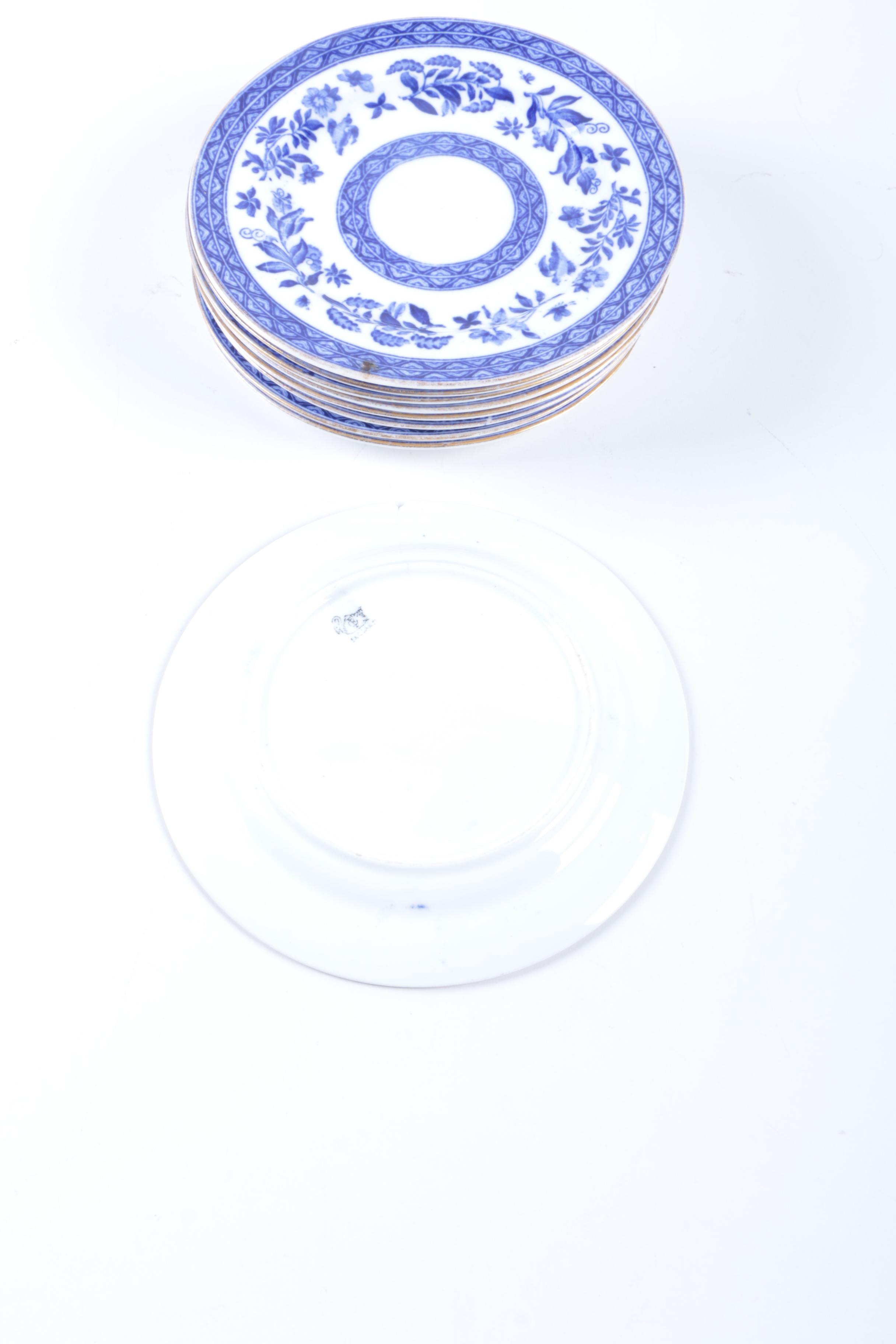 Blue & White Floral Dinner and Salad Plates