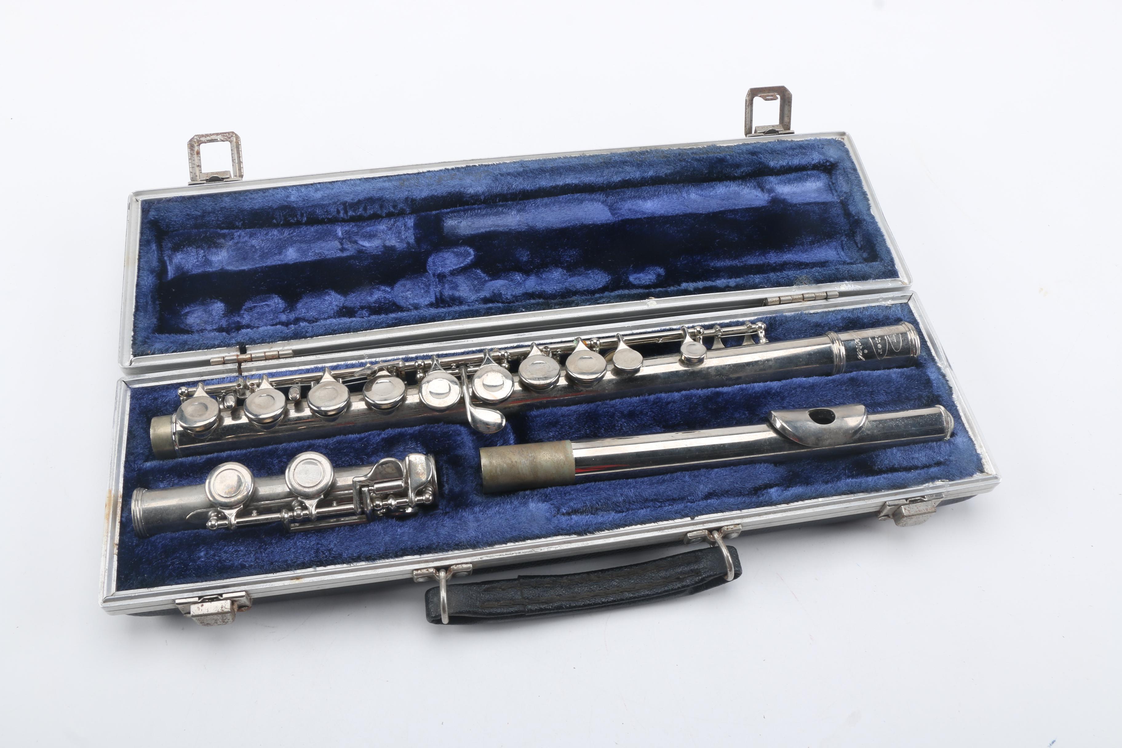 Buescher Aristocrat Flute and Hohner Harmonicas