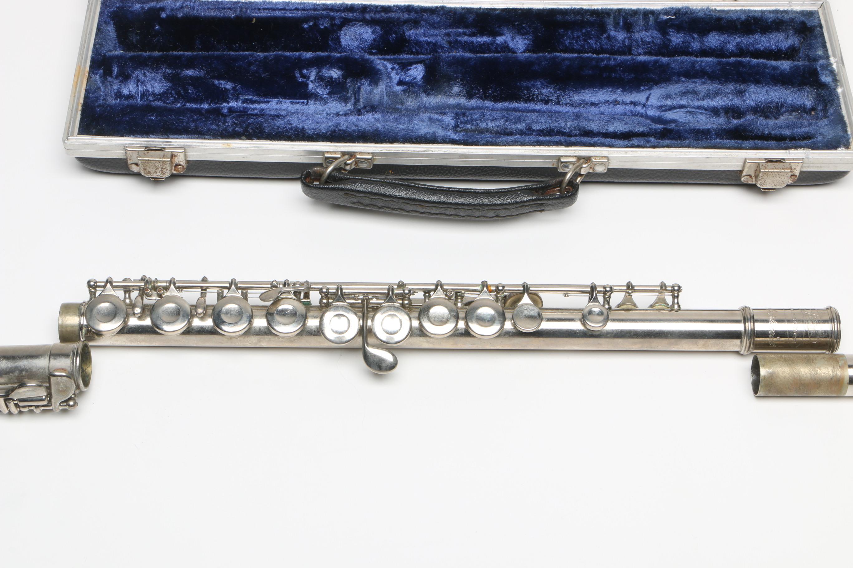 Buescher Aristocrat Flute and Hohner Harmonicas