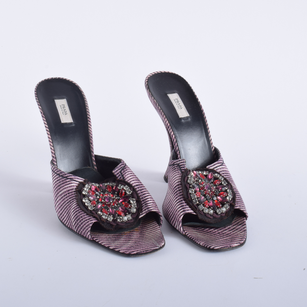 Prada Embellished Slides