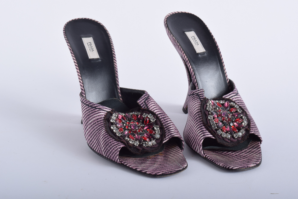 Prada Embellished Slides