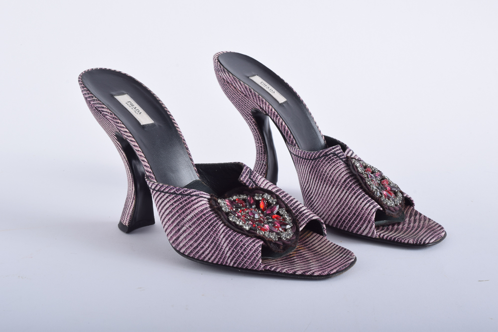 Prada Embellished Slides