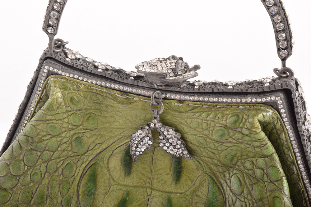 Besso Hornback Embossed Leather Frame Purse