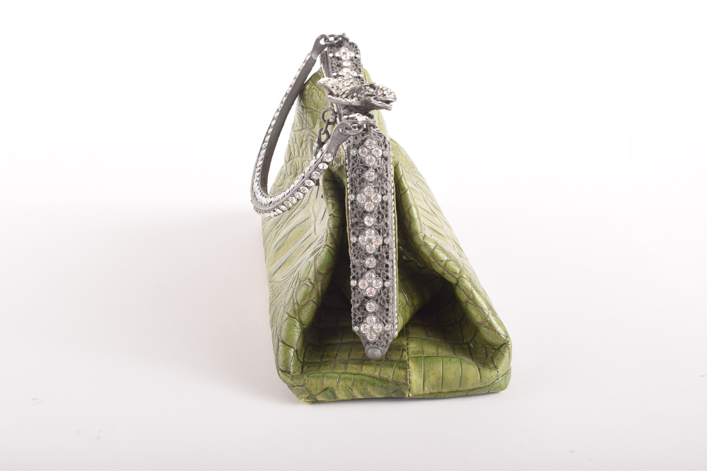 Besso Hornback Embossed Leather Frame Purse