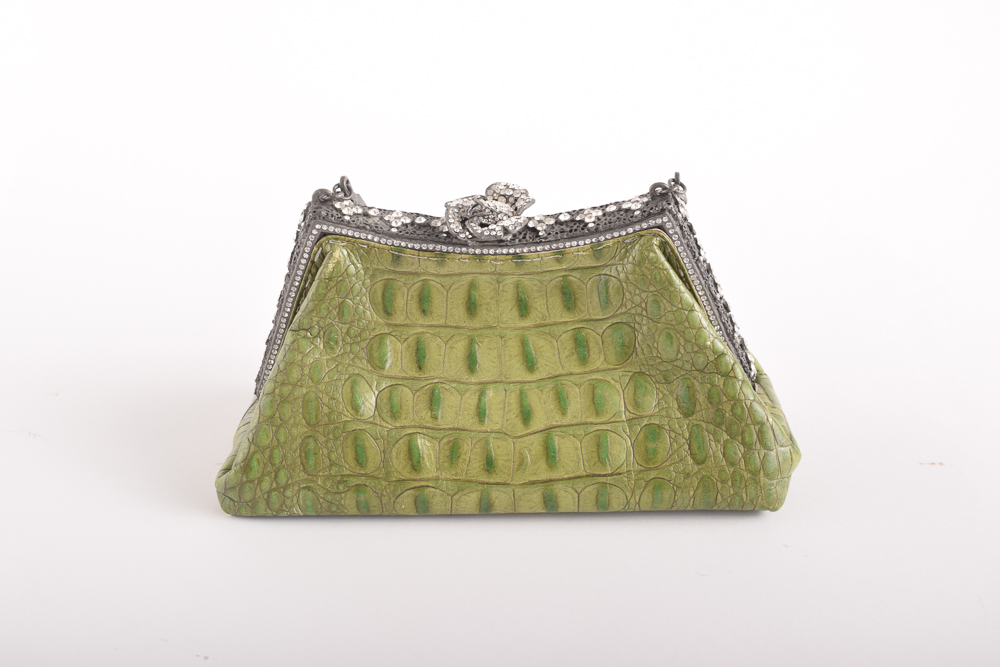 Besso Hornback Embossed Leather Frame Purse