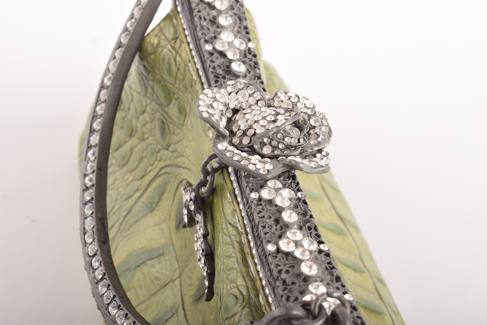 Besso Hornback Embossed Leather Frame Purse