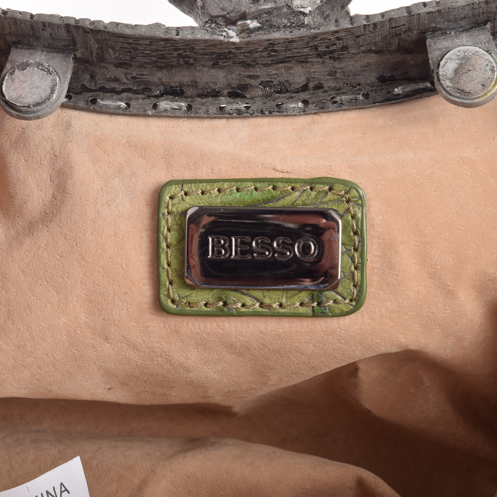 Besso Hornback Embossed Leather Frame Purse