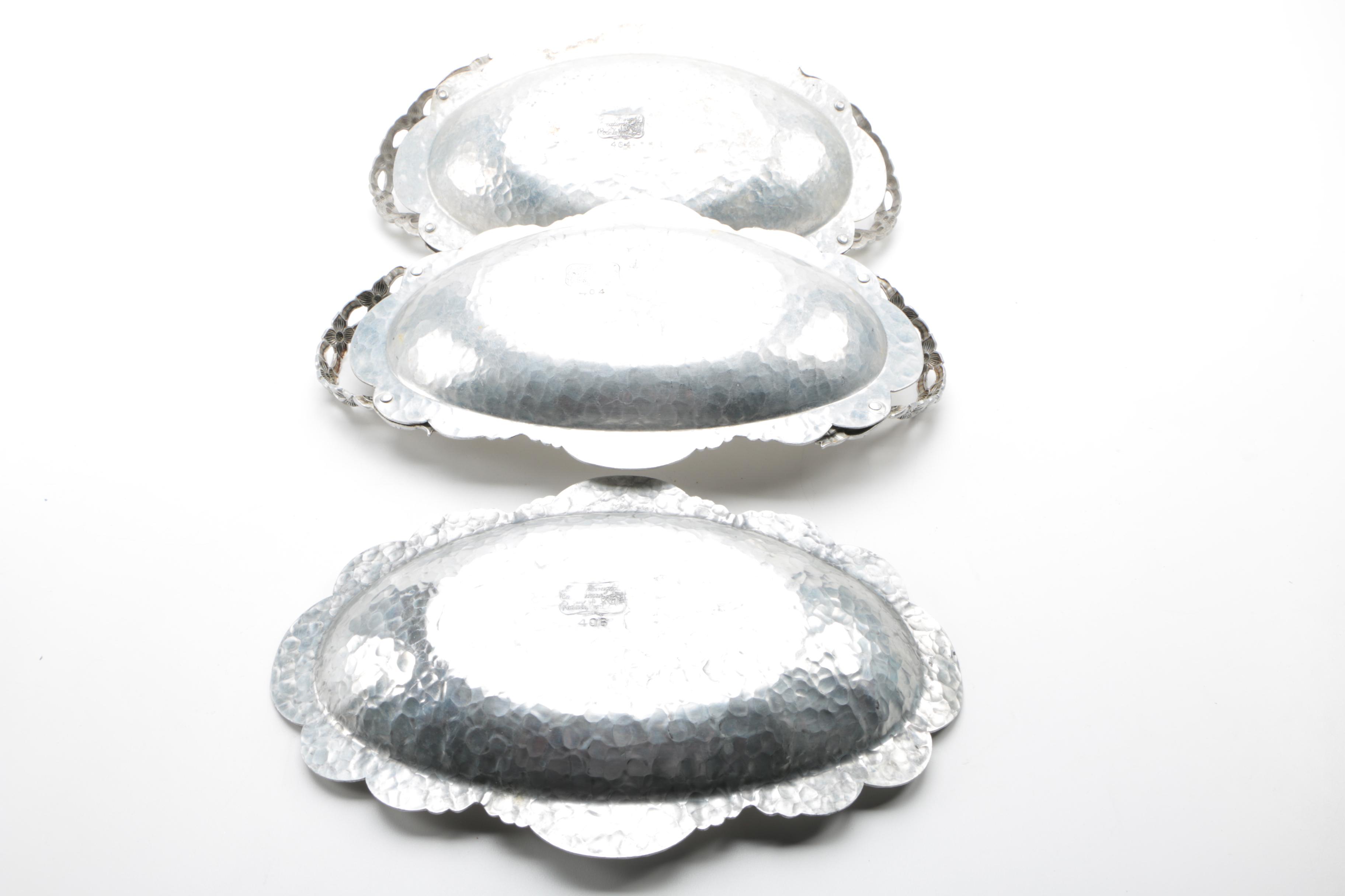 Rodney Kent and Others Hand Wrought Aluminum Servingware