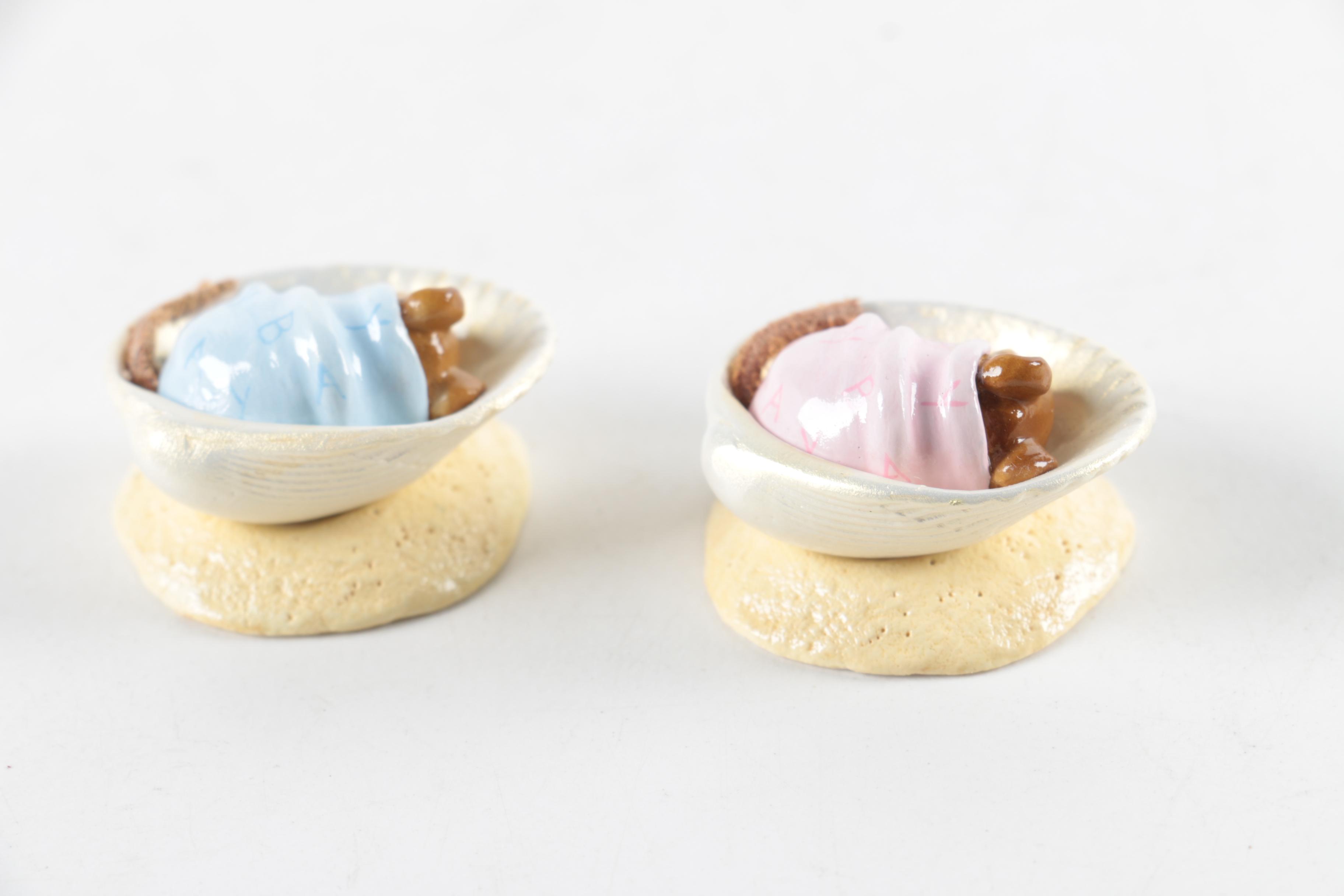 Vintage Wee Forest Folk Hand Sculpted Clay Mouse Figurines